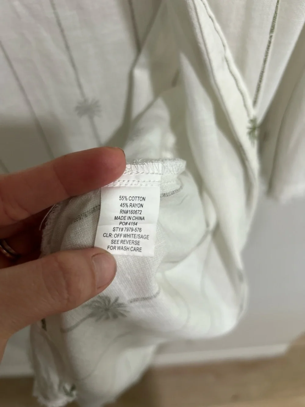blue island White Palm-Print Open Front Lightweight Jacket - Picture 7 of 7